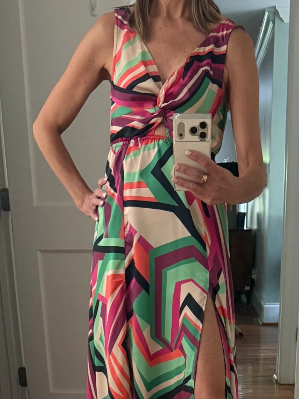 Geometric Maxi Dress, sz xs